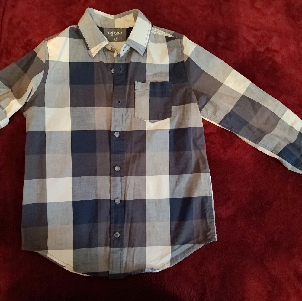 Arizona jean button up collard shirt size S 8
